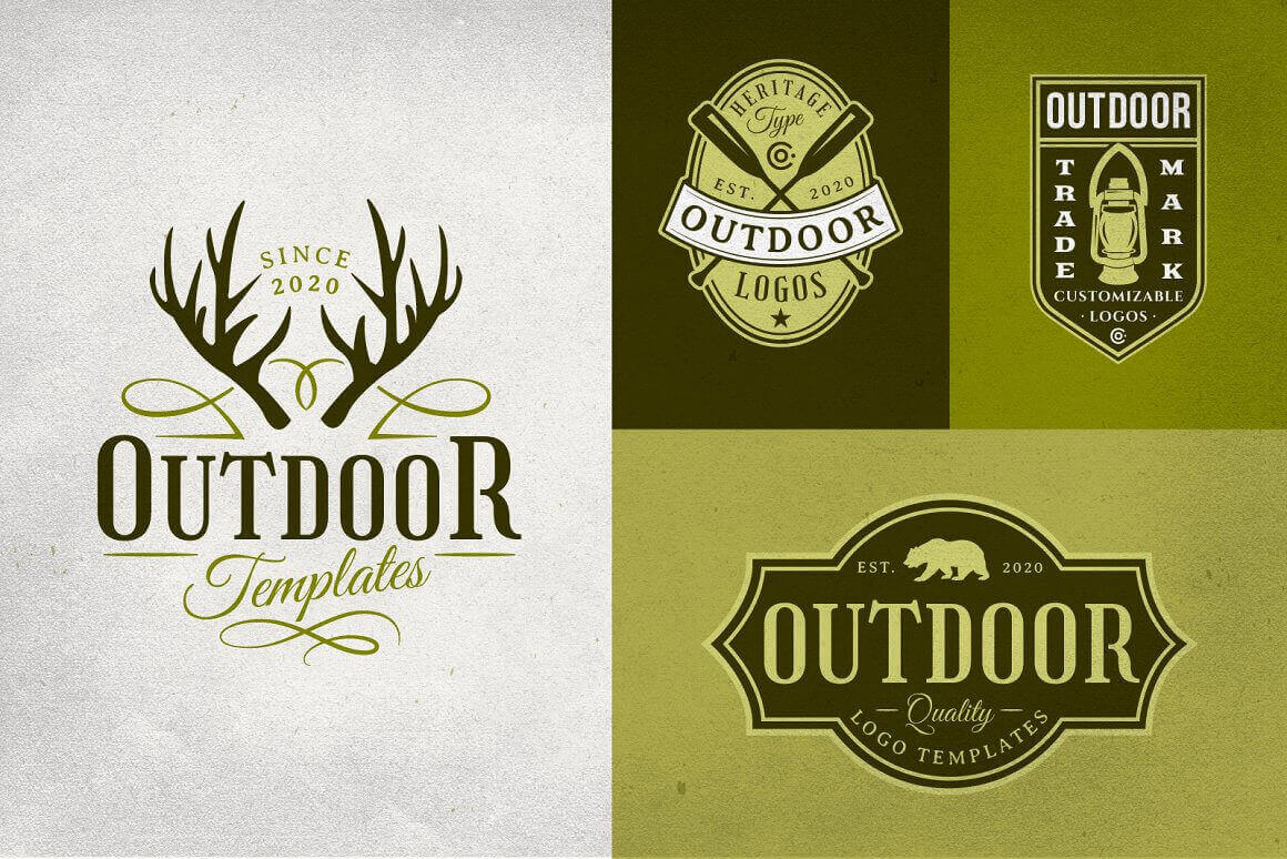 Various types of Outdoor logo templates.