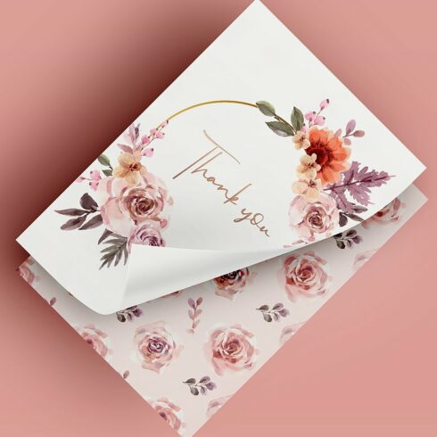 Unique postcards with flower prints.