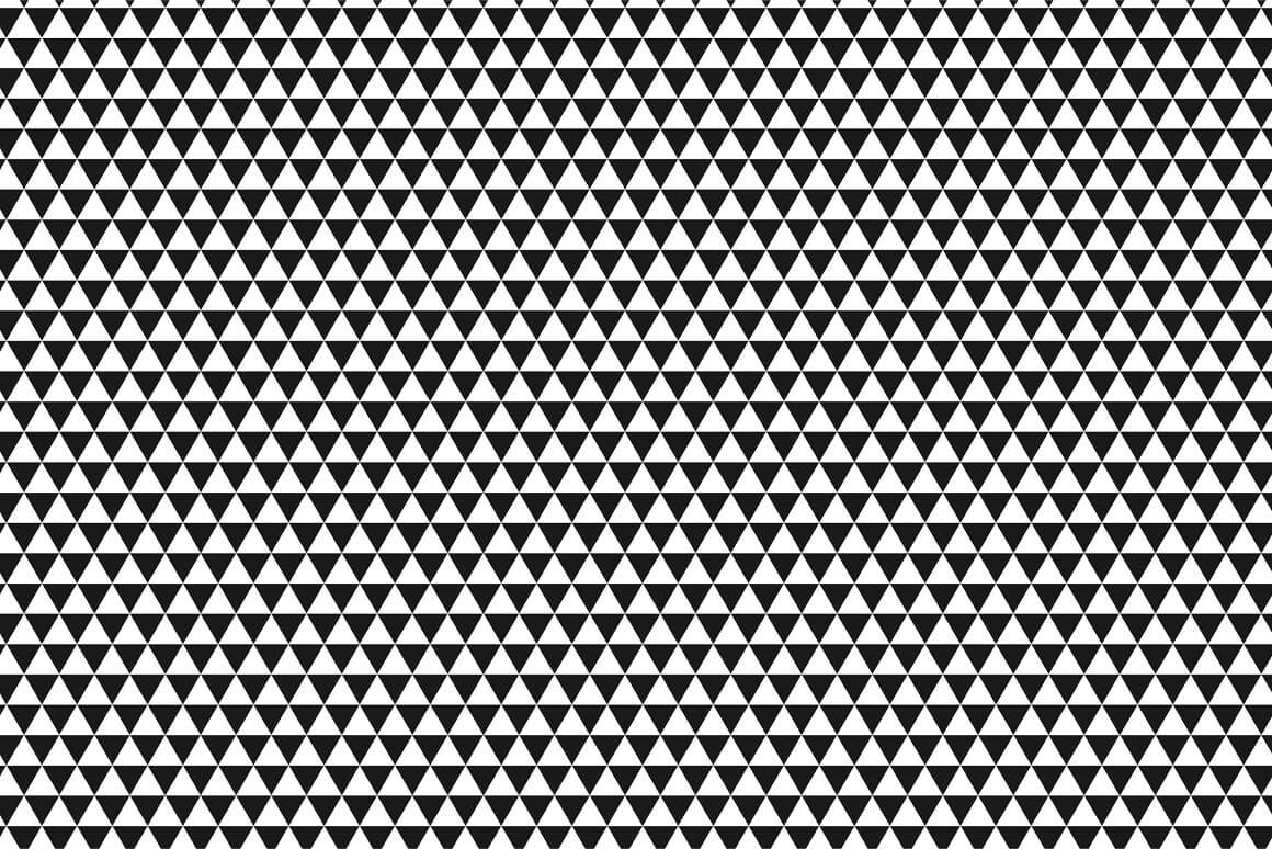 Black and white geometric seamless pattern, triangular pattern.