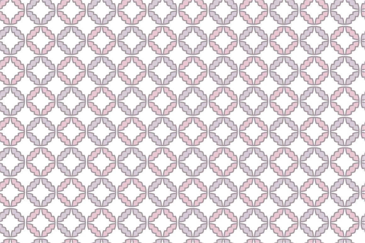 Rhombuses with circles inside ornamental seamless patterns.