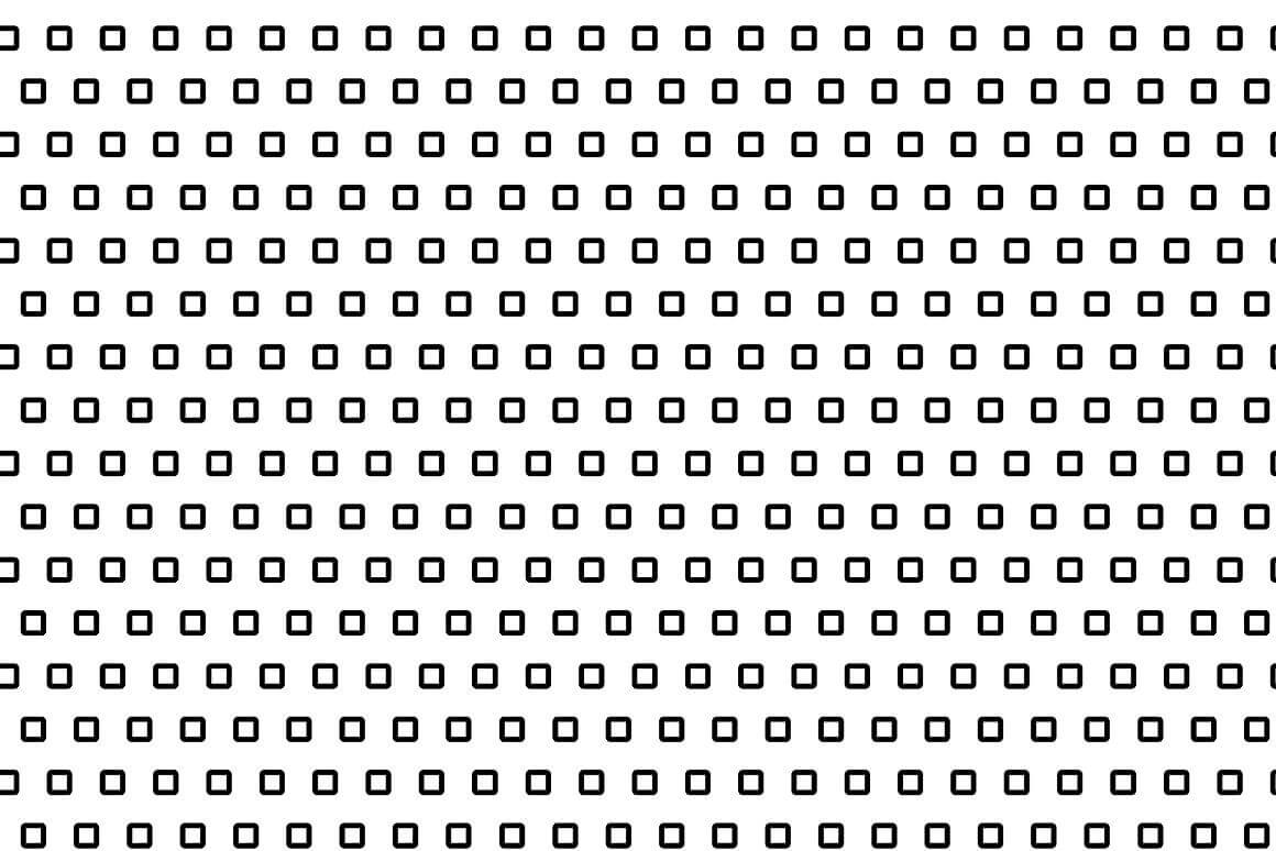 Simple patterns in the style of Memphis in the form of empty squares.