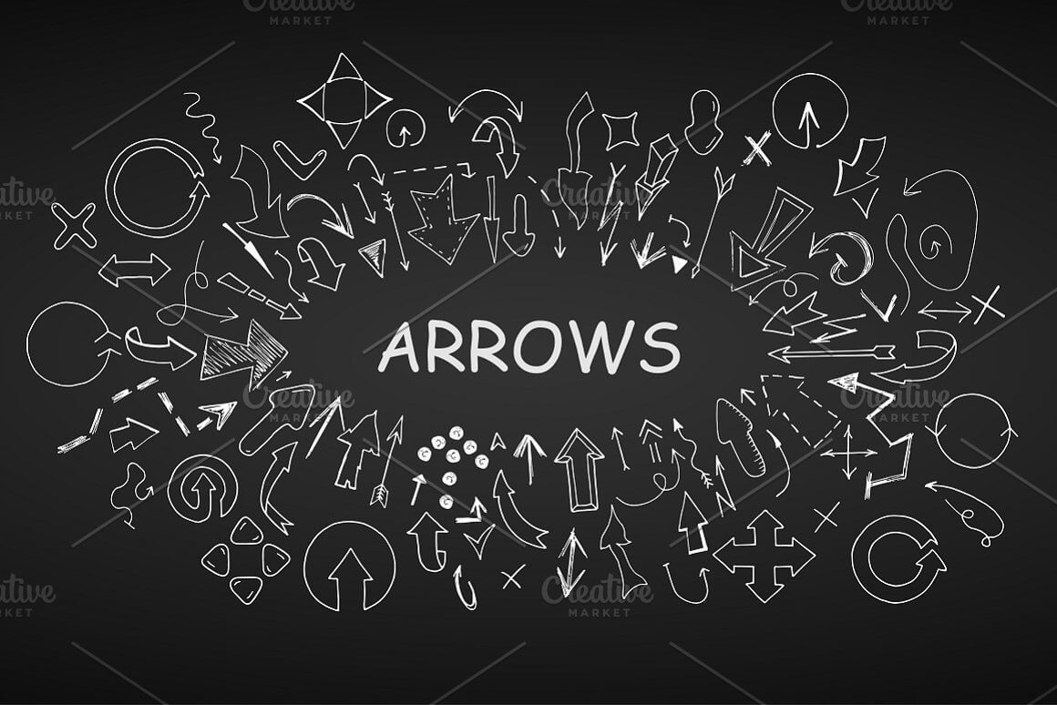 Dark background with vector arrows and title in the middle.