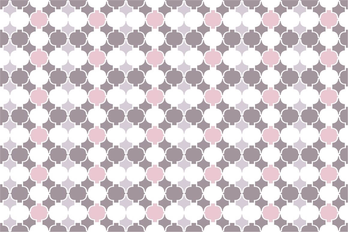 Rounded shapes ornamental seamless patterns.