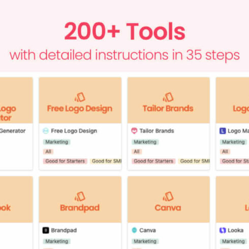 200+ Tools with detailed instructions in 35 steps.