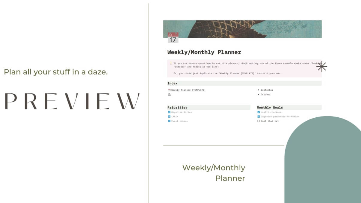Plan all your stuff in a daze, Preview our plan.