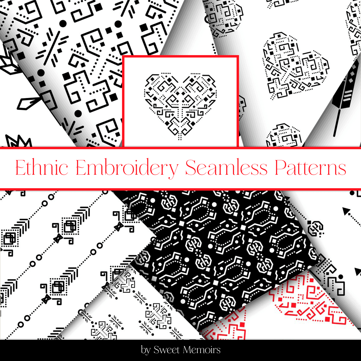 Ethnic Embroidery Seamless Patterns.