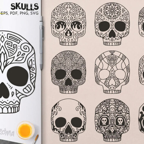 100 Decorative Vector Skulls 