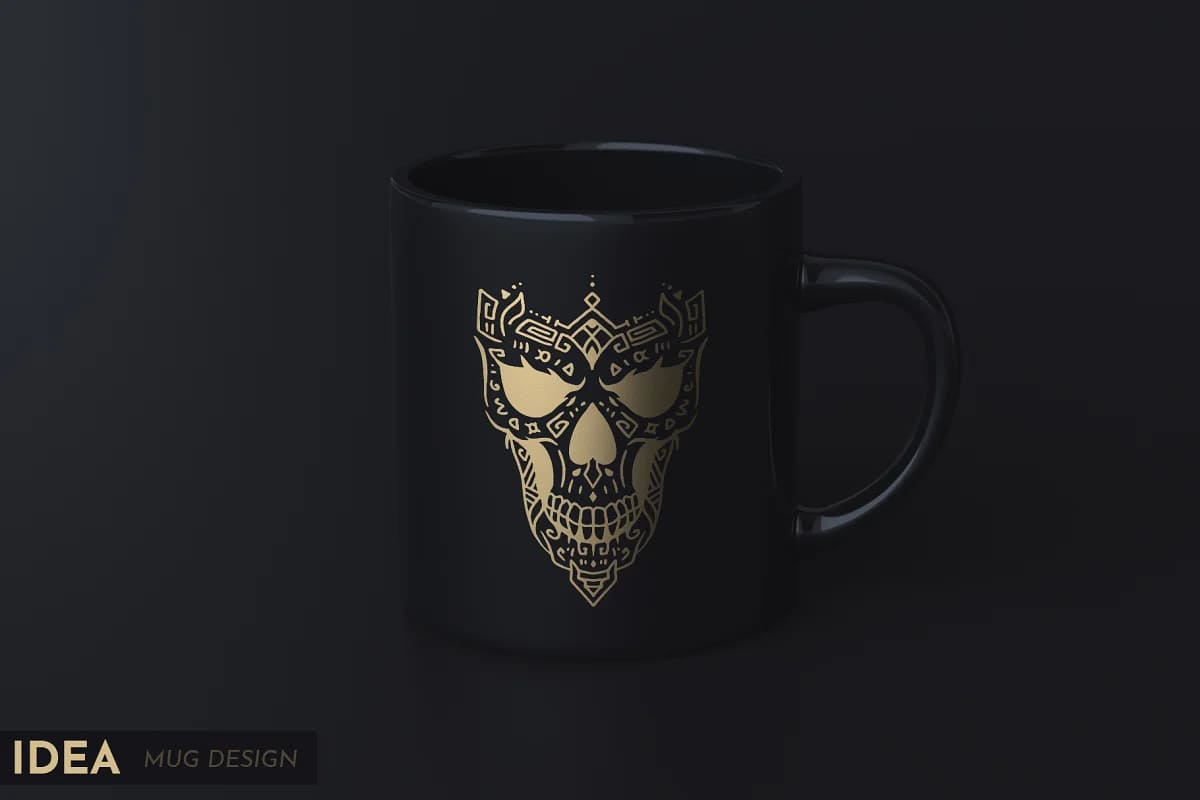 100 decorative skulls, use for mug designs.