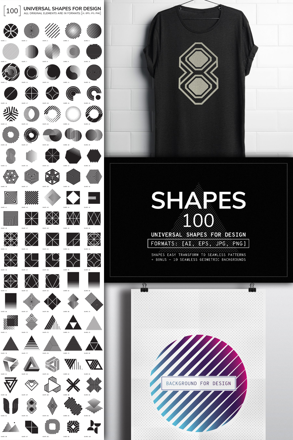 100 geometric shapes of pinterest.