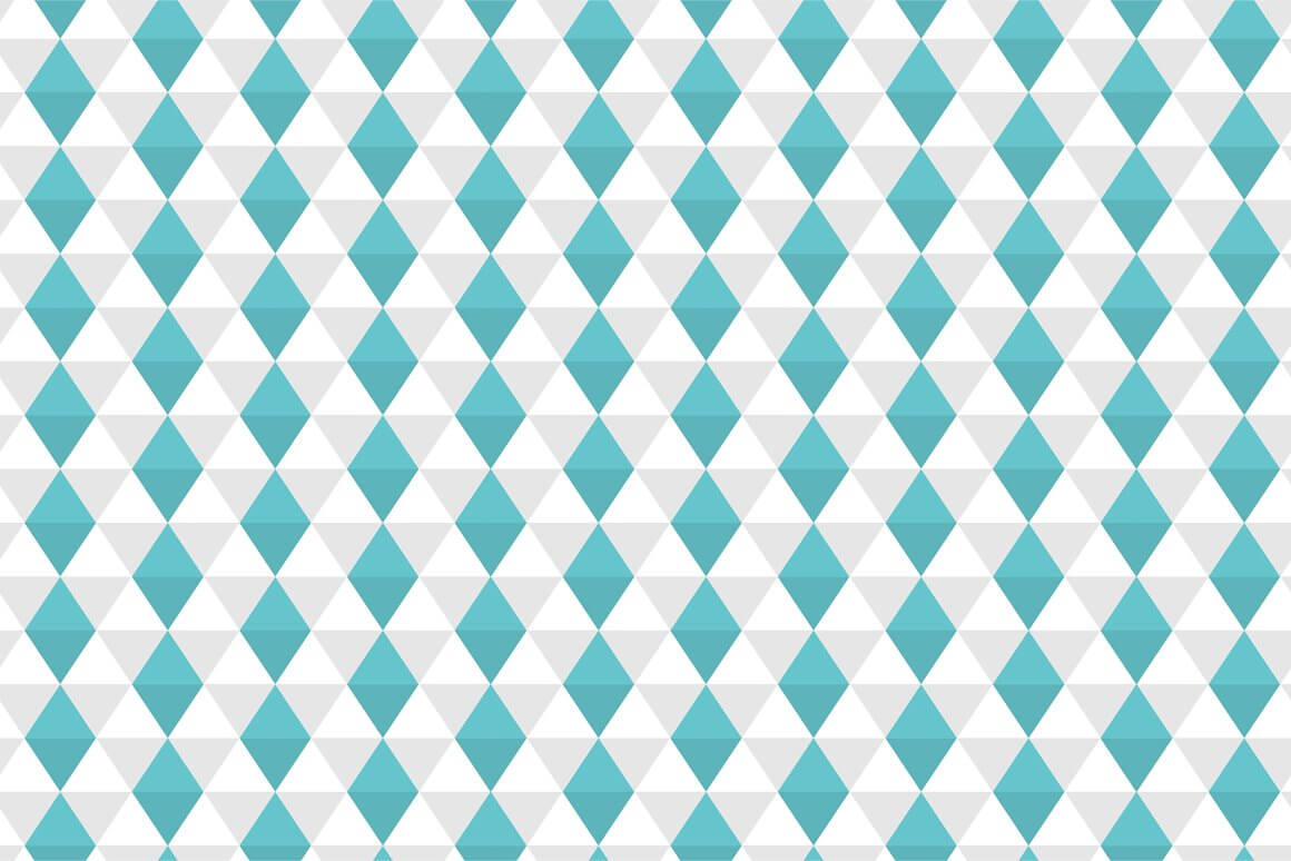 Rhombus pattern in turquoise white color, modern seamless pattern.
