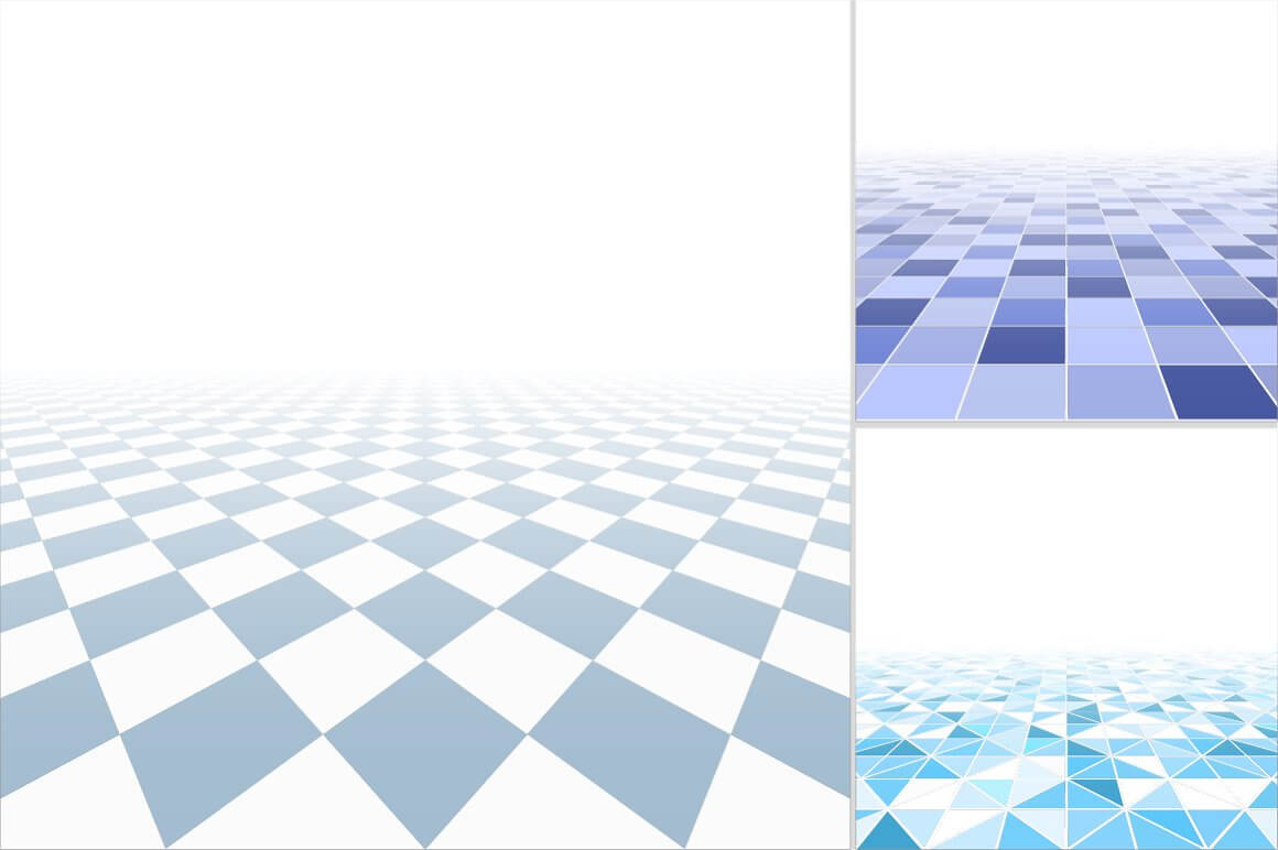 Large model with gray cubes, abstract background with perspective.