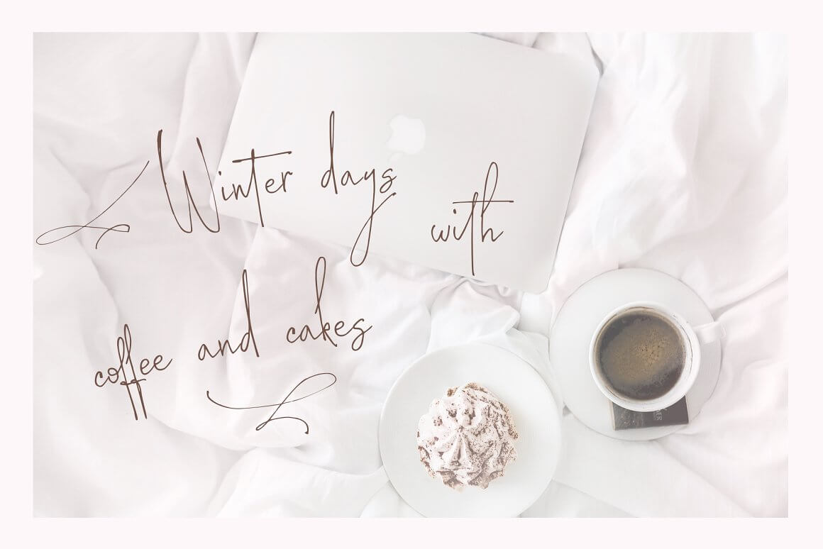Inscription: Winter days with cofee and cakes.