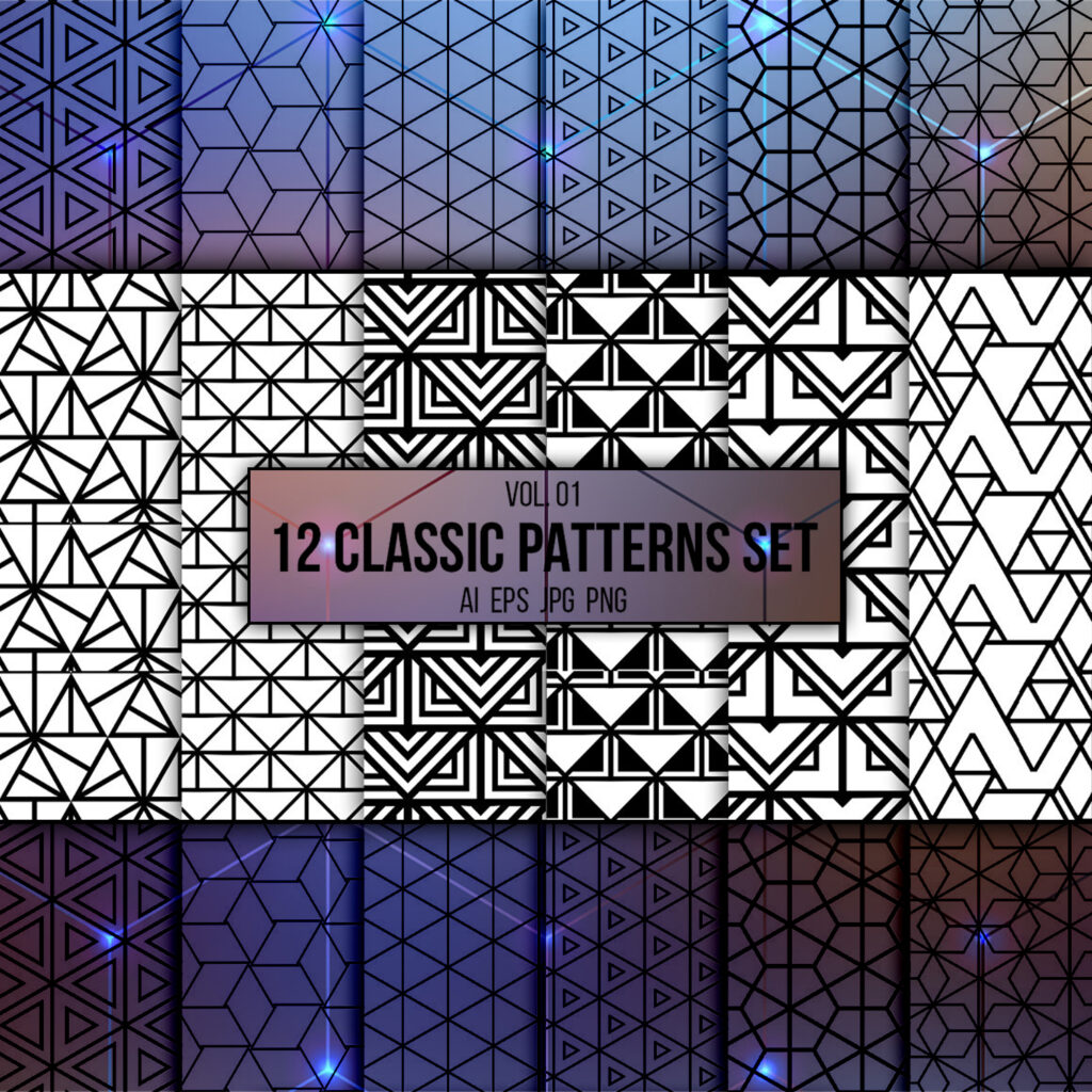 12 Geometric Seamless Patterns Set – MasterBundles