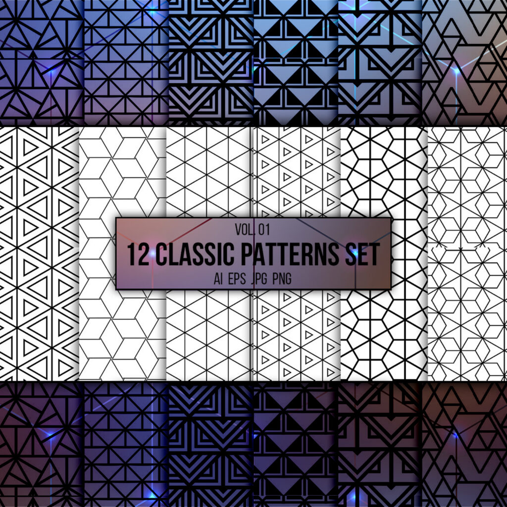 12 Geometric Seamless Patterns Set – MasterBundles