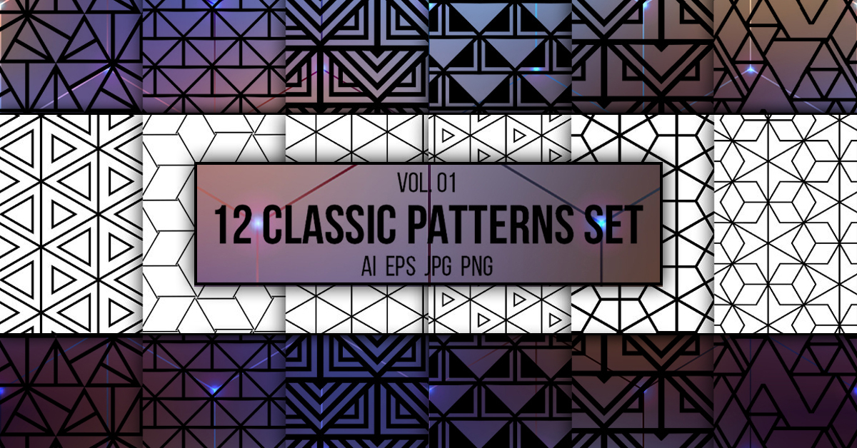 12 Geometric Seamless Patterns Set – MasterBundles