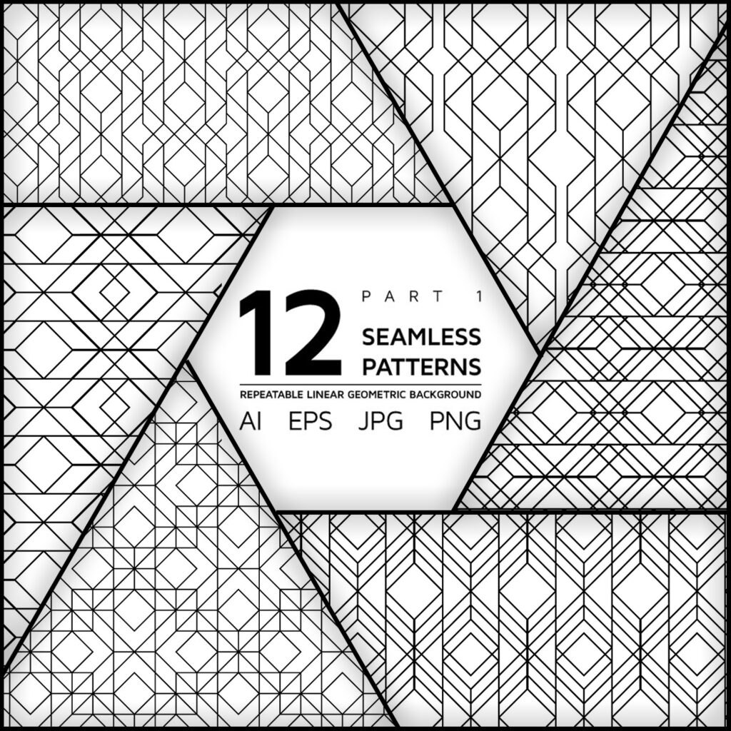 12 Linear Geometric Patterns MasterBundles