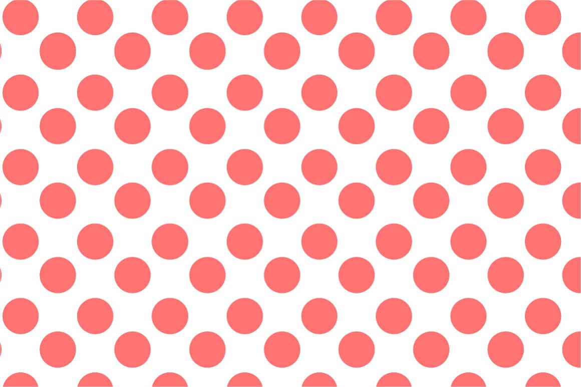 Dotted seamless pattern in the form of large bold pink circles placed in rhombuses.