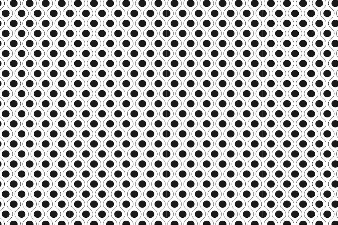 Circles with envelope lines seamless geometric pattern.