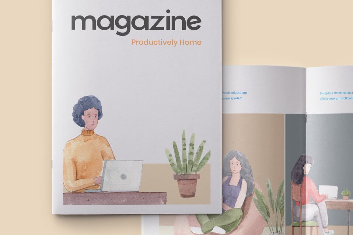 Magazine about work at home close-up.