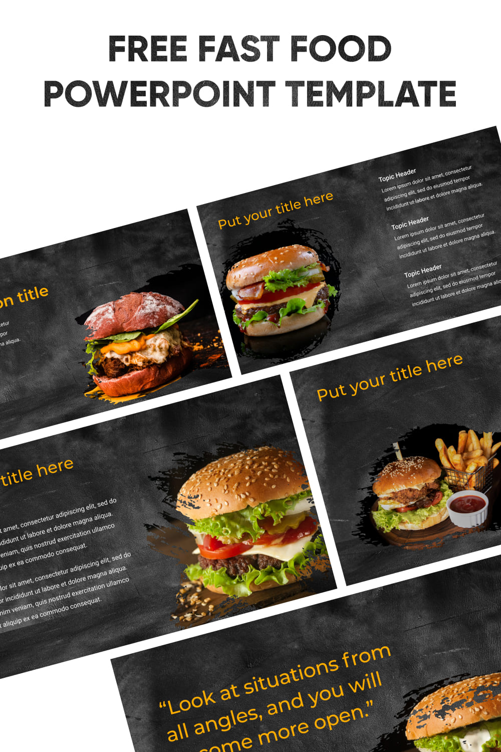 Pinterest Free Fast Food Powerpoint Template.