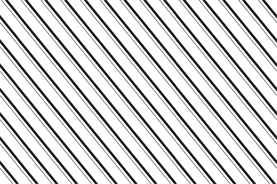 Paired oblique black and white lines.