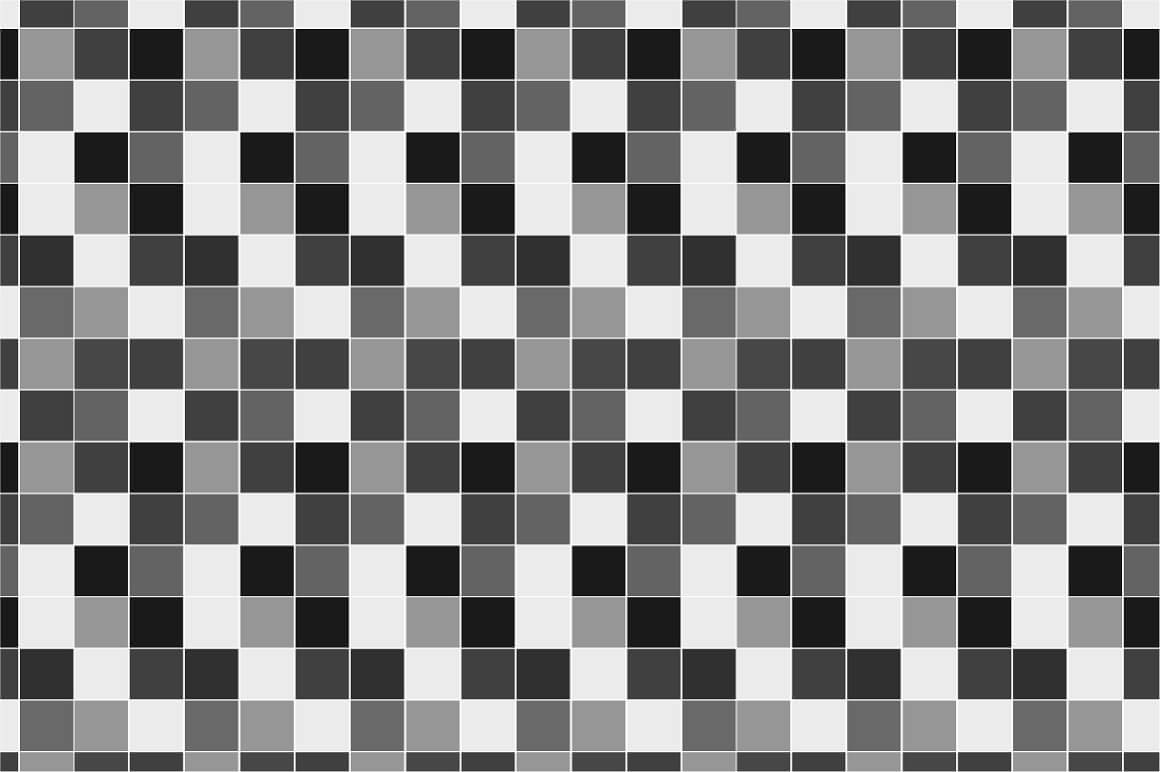 Cubes are white, gray and black.