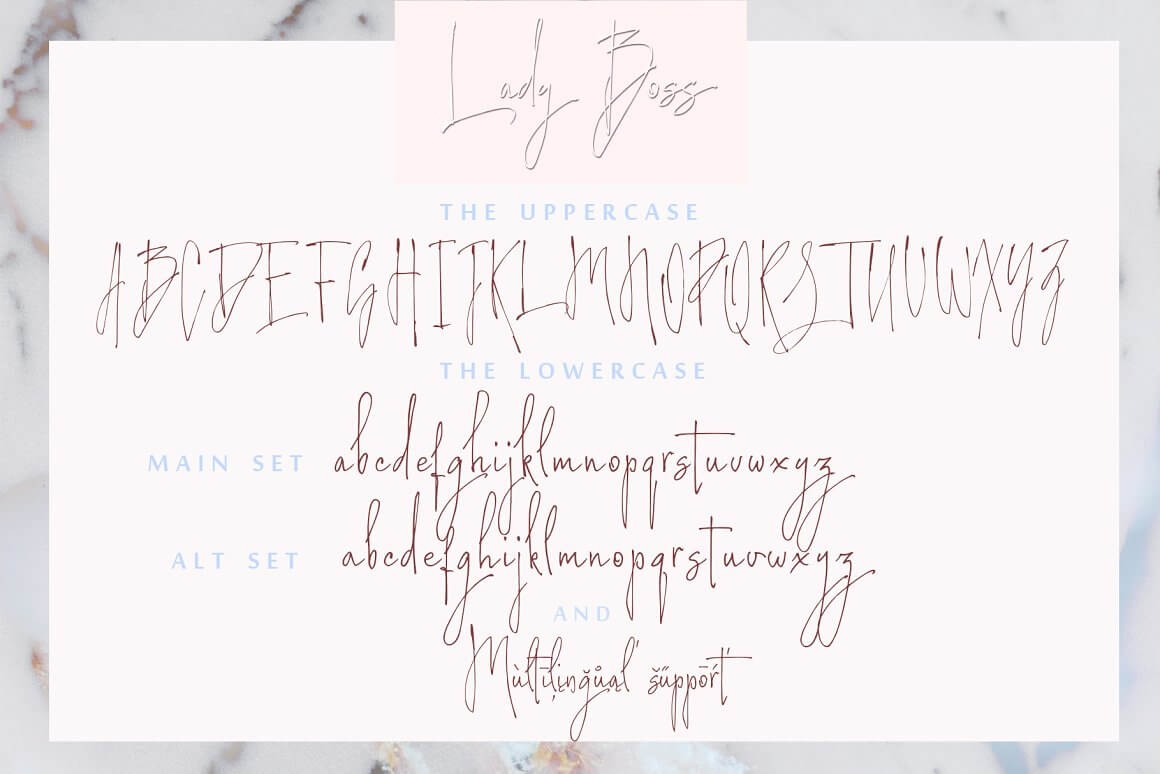 Lady Boss The Uppercase, The Lowercase, Main Set, All Set.