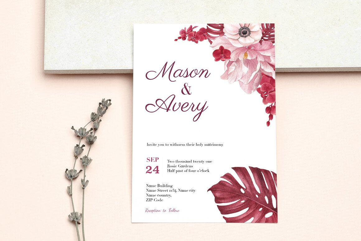 Wedding invitation "Mason & Avery".