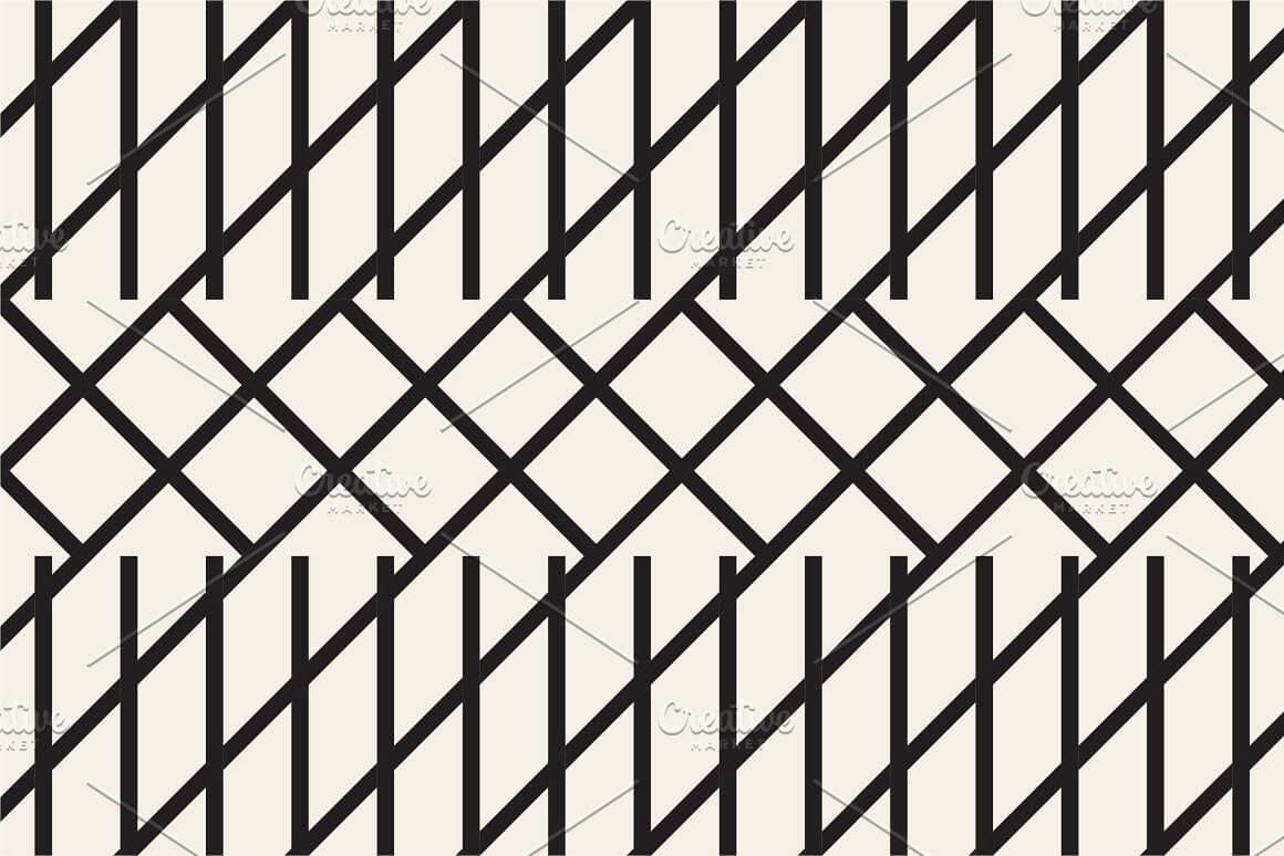 Rhombuses in the center, oblique lattice along the edges.