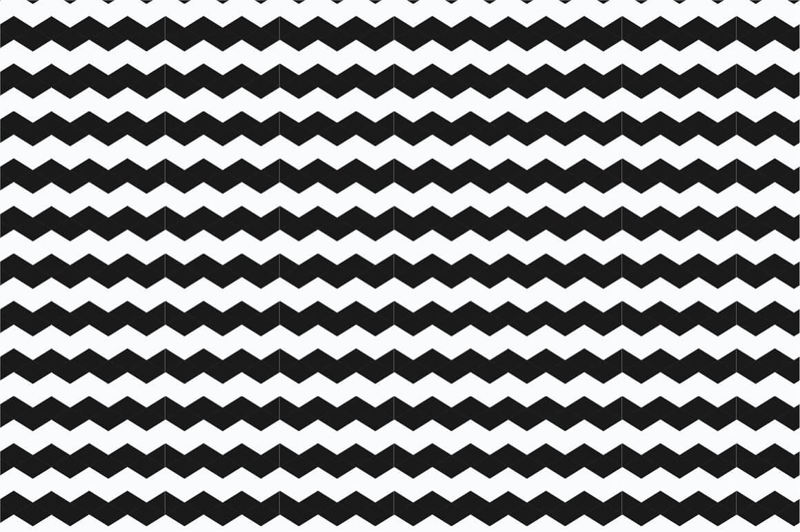 Black and white wide zigzag horizontal lines.