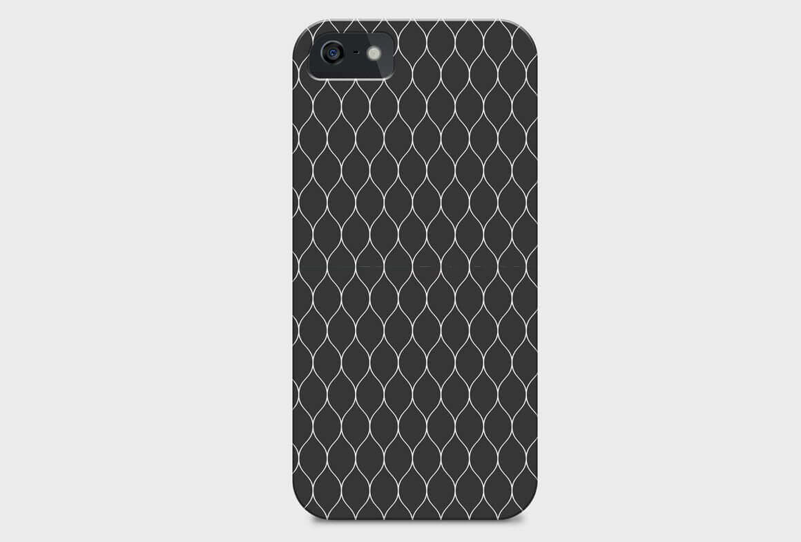 Black phone case with white mesh design.