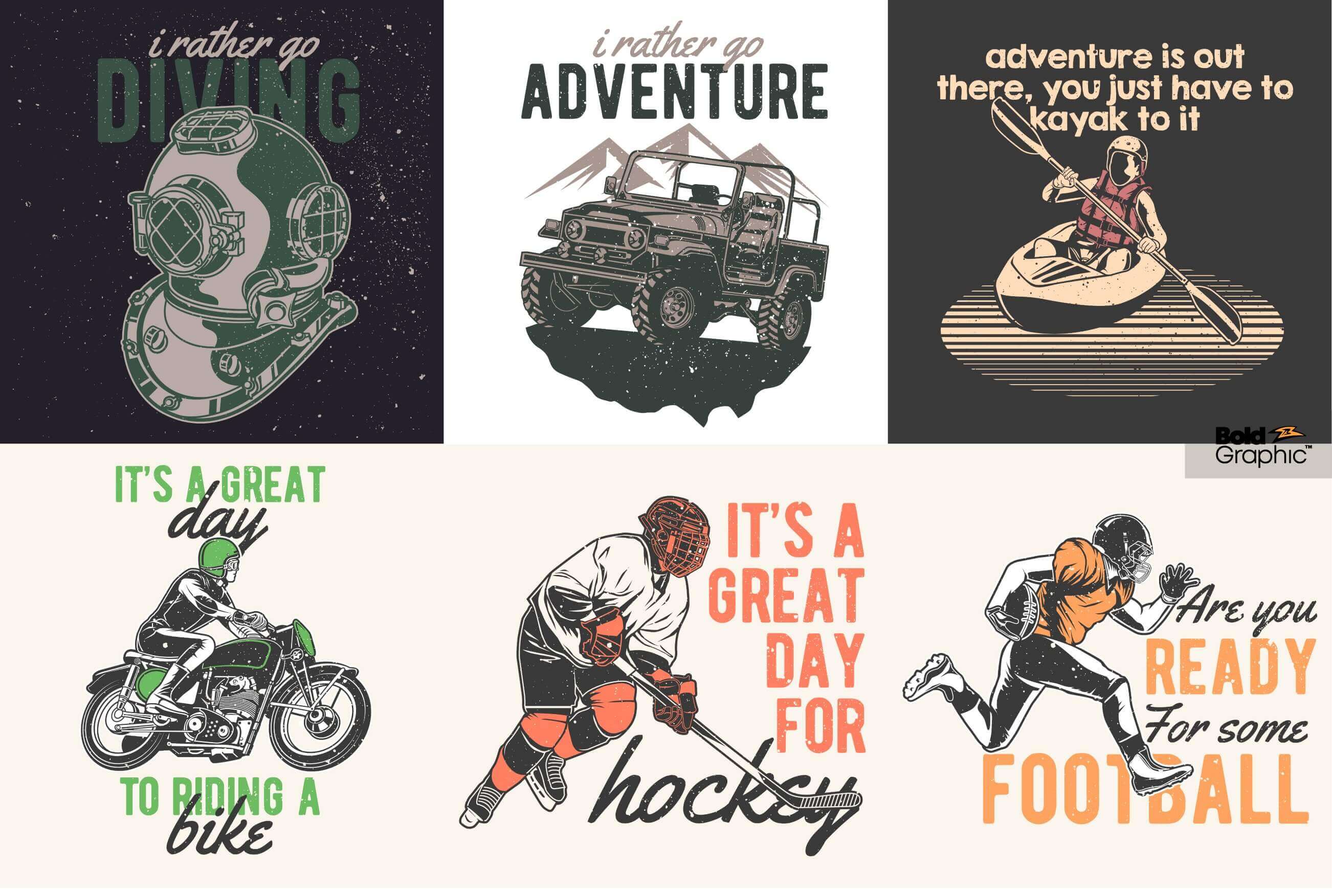 Images about Diving, Adventure, Riding, Hockey and Football.