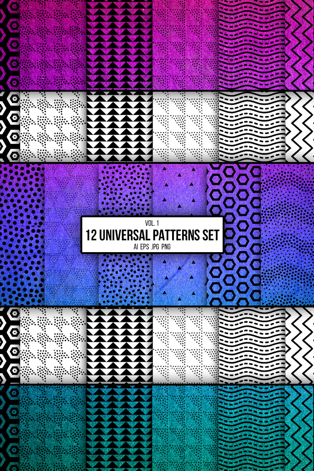 Universal patterns set of pinterest.
