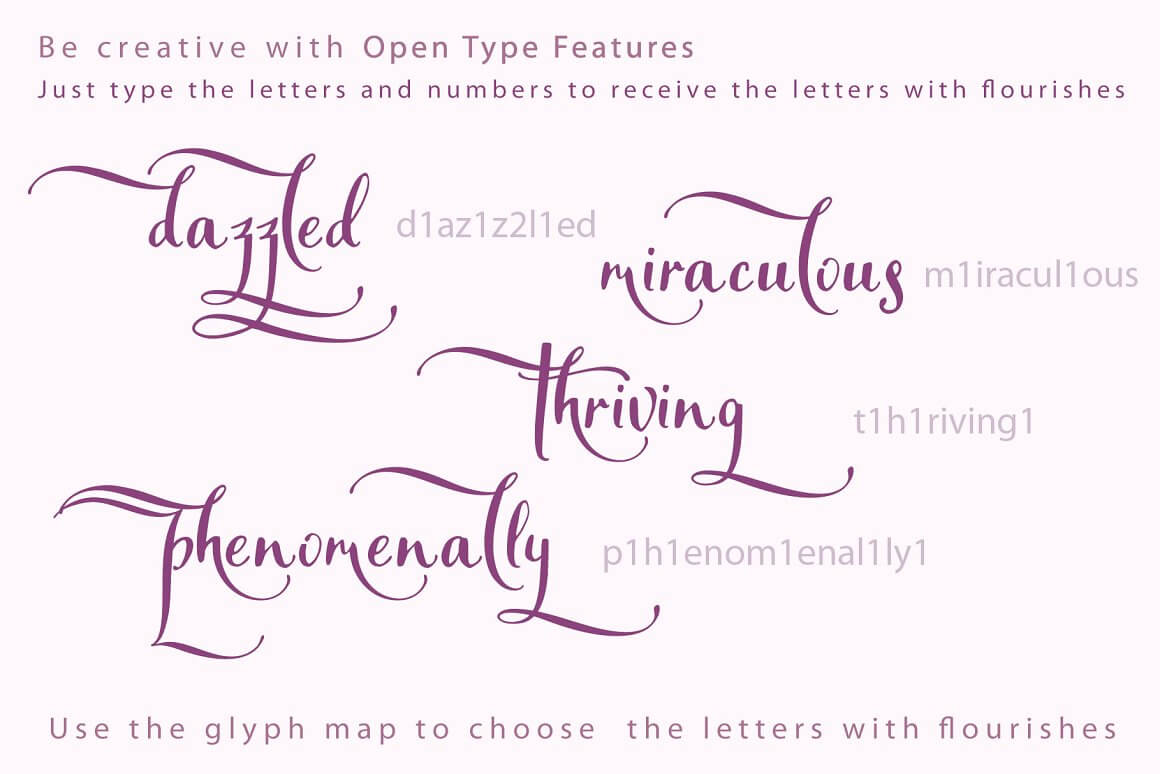 Be creative with Open Type Features.