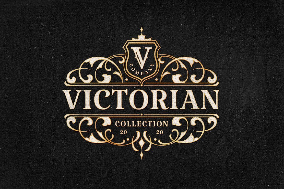 Logo victorian collection with monograms.
