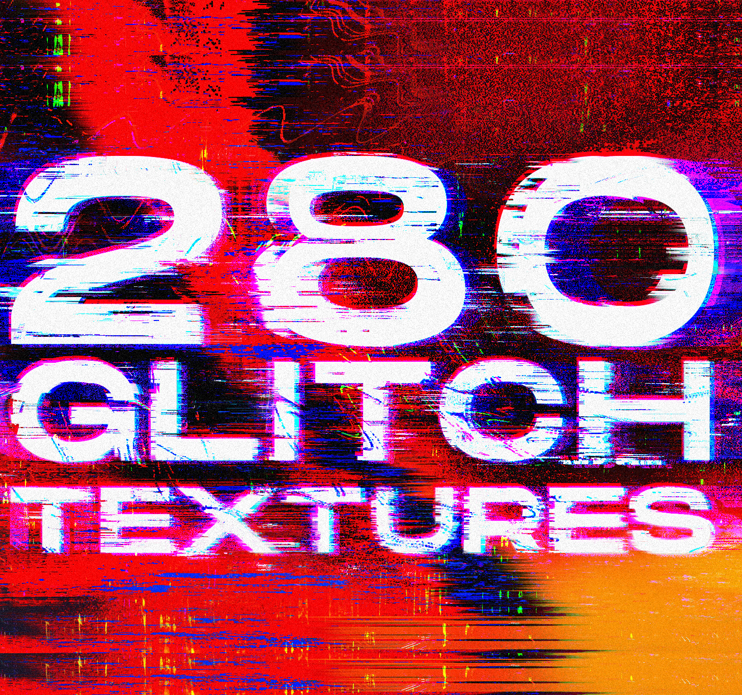 280 glitch distortion effect texture bundle cover image.