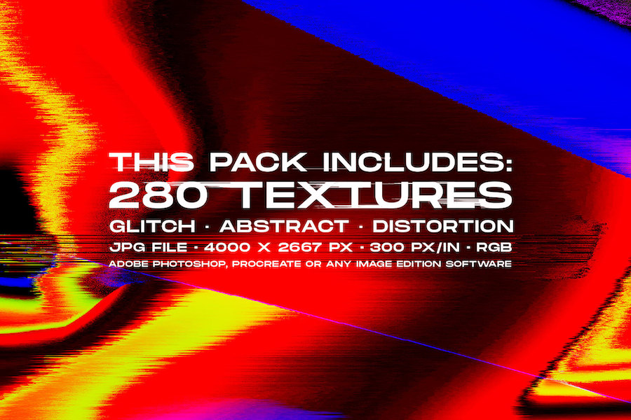 280 glitch distortion effect texture bundle 3