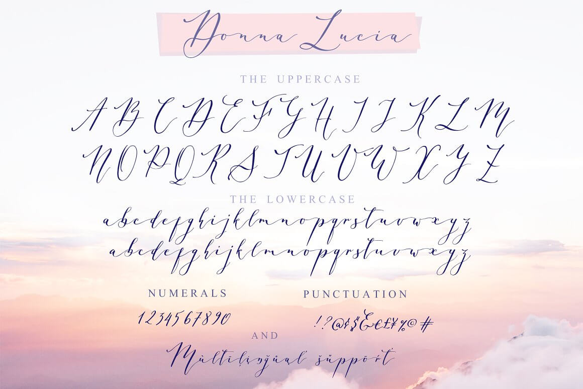 Font examples Donna Lucia.