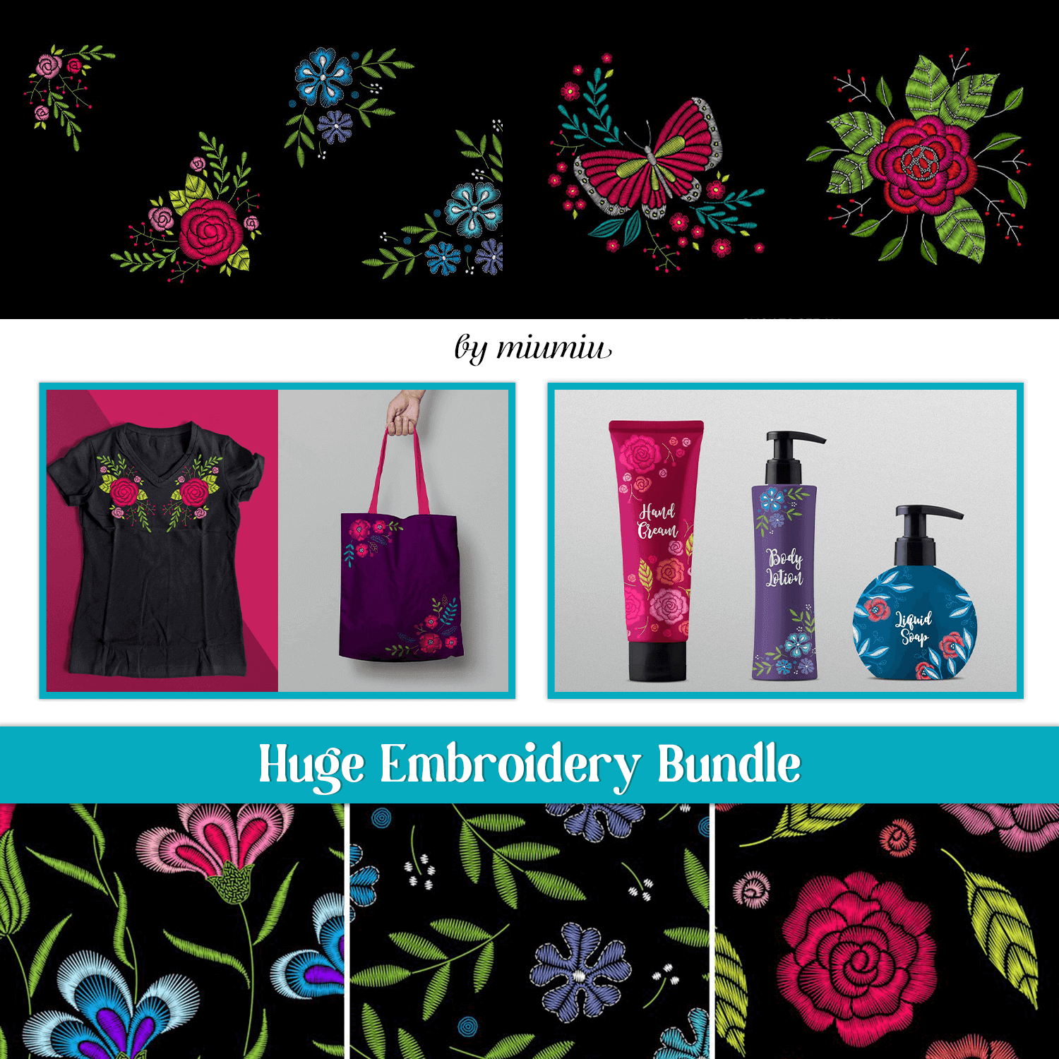 Floral mixes on various items of clothing, household items and cosmetics.