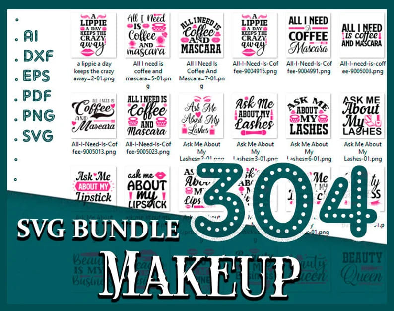 304 makeup svg bundle.