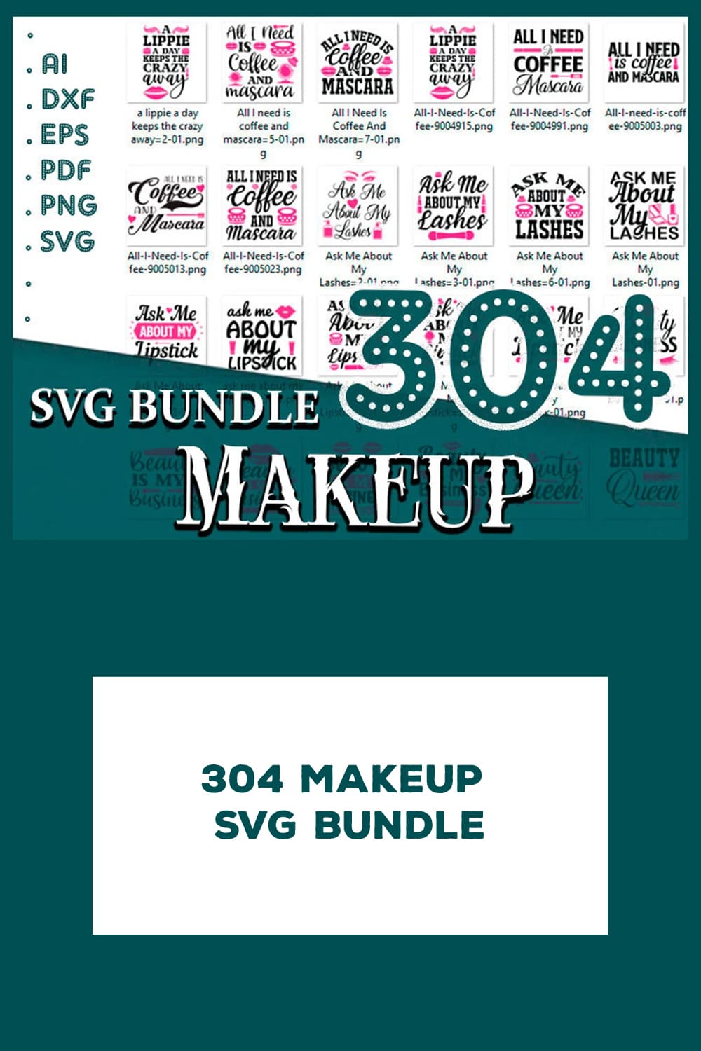 304 makeup svg bundle beautiful design.