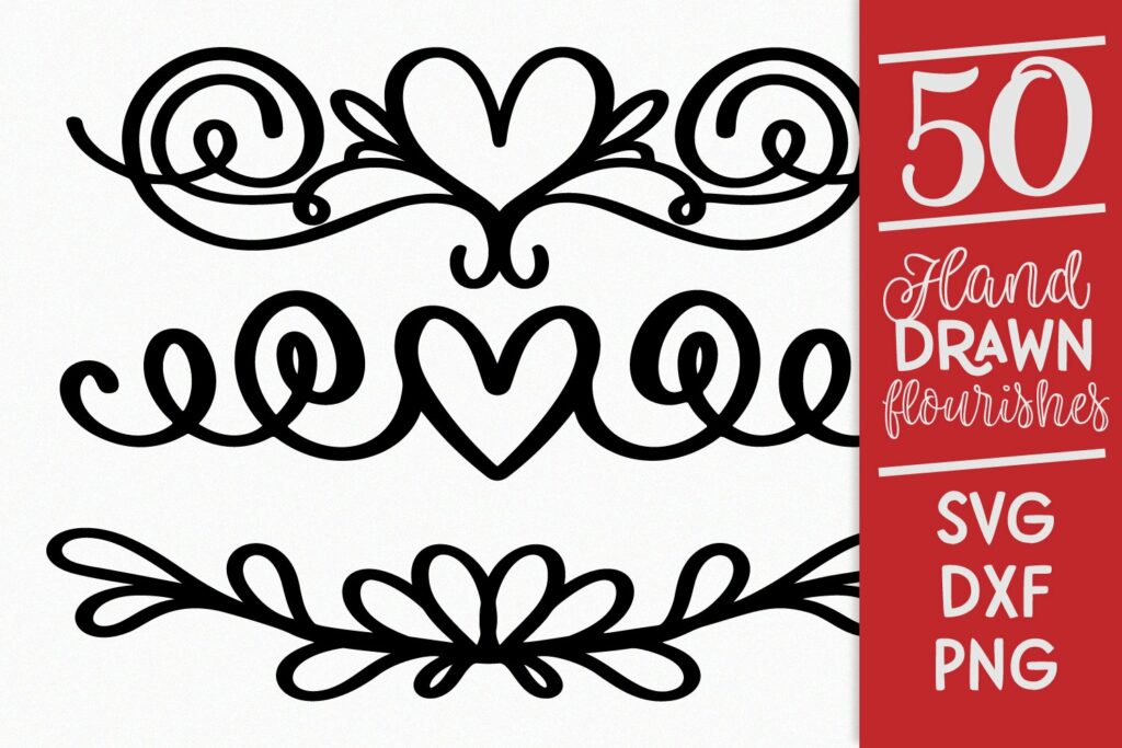 50 Clean Cut Friendly Hand Drawn Flourishes - SVG Cutting – MasterBundles