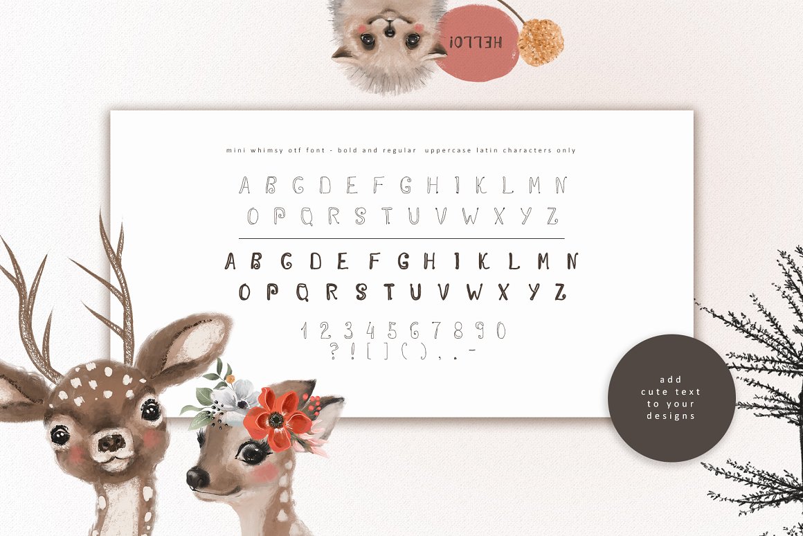 Font and alphabet preview.