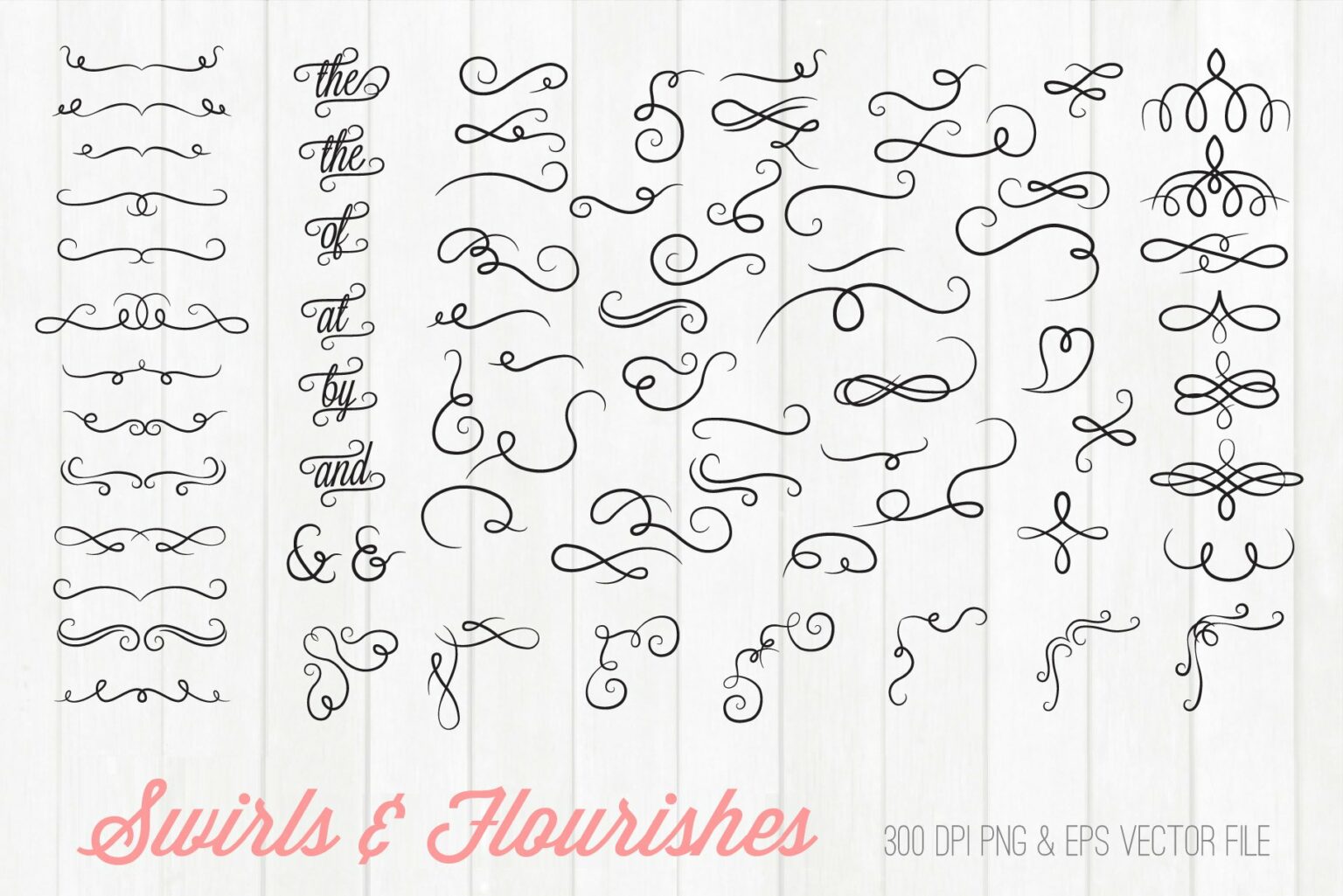 Swirls and Flourishes Clipart SVG PNG EPS – MasterBundles