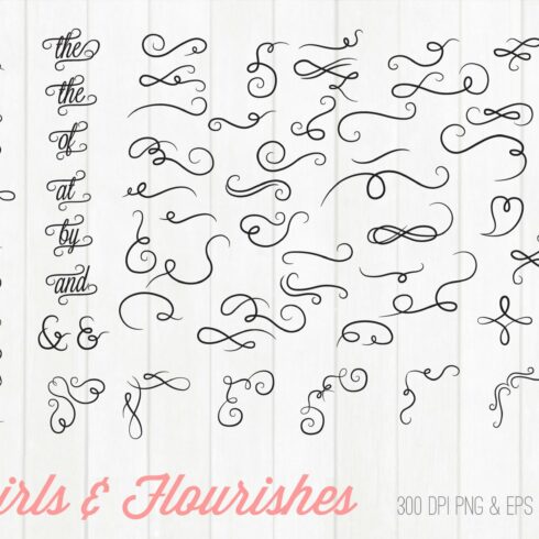 Swirls and Flourishes Clipart SVG PNG EPS | Master Bundles