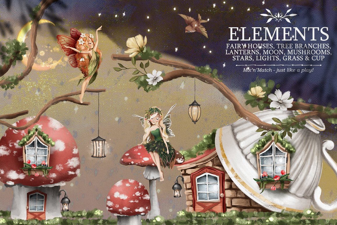 Wonderful prints with fairies and lanterns and other fabulous.