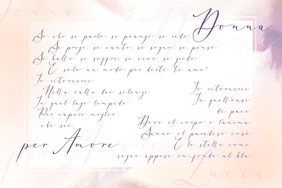 Font Donna Lucia in a letter.