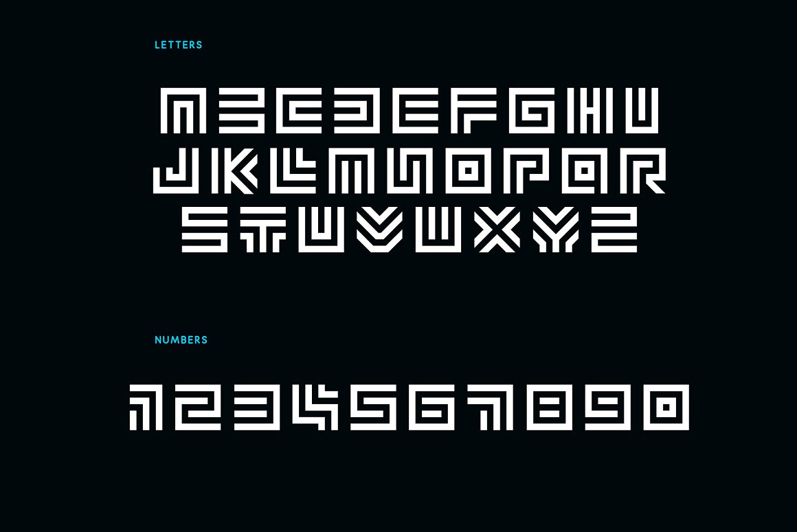 Alphabet and numeric font style.