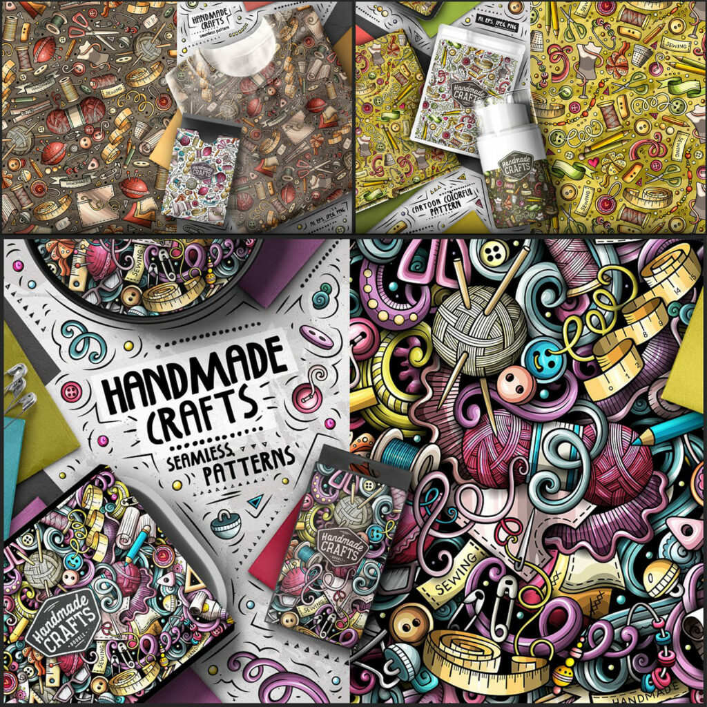 7 Handmade Seamless Patterns – MasterBundles