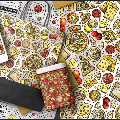 7 Italian Food Seamless Patterns Preview 6.